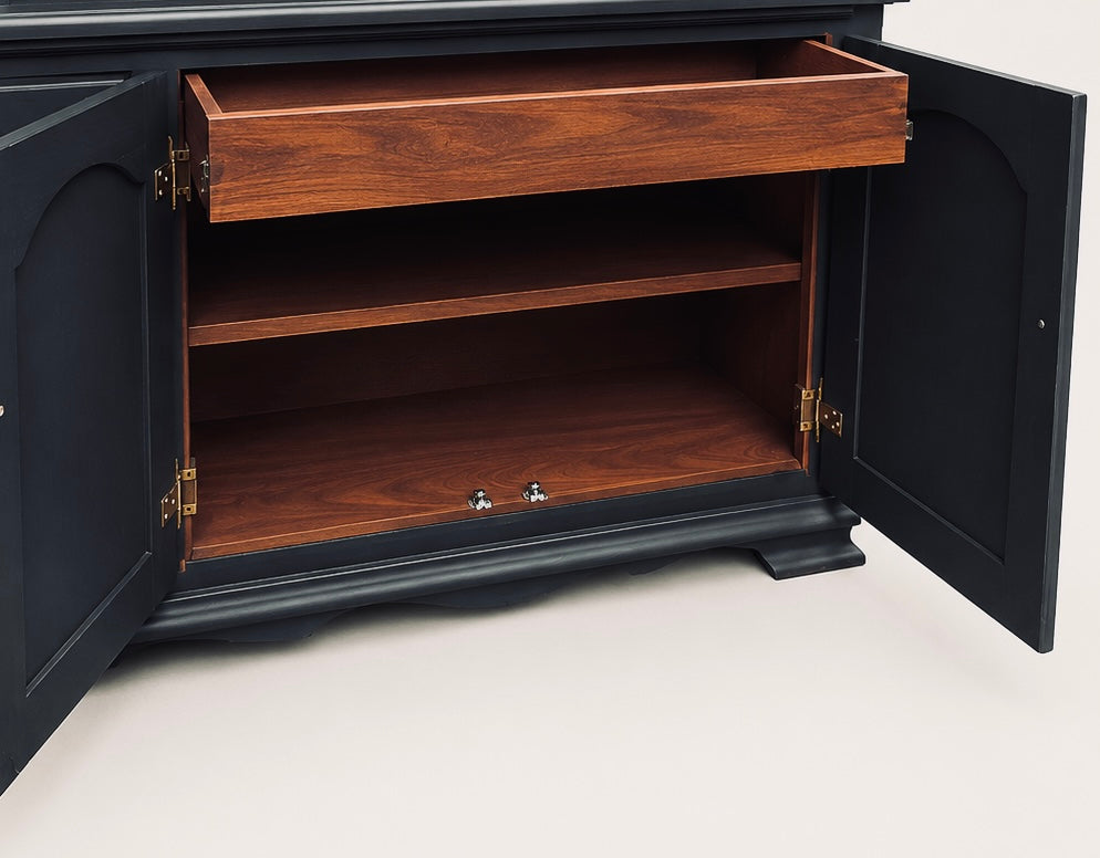 Large Black Dresser | Bookcase & Display Cabinet with Storage