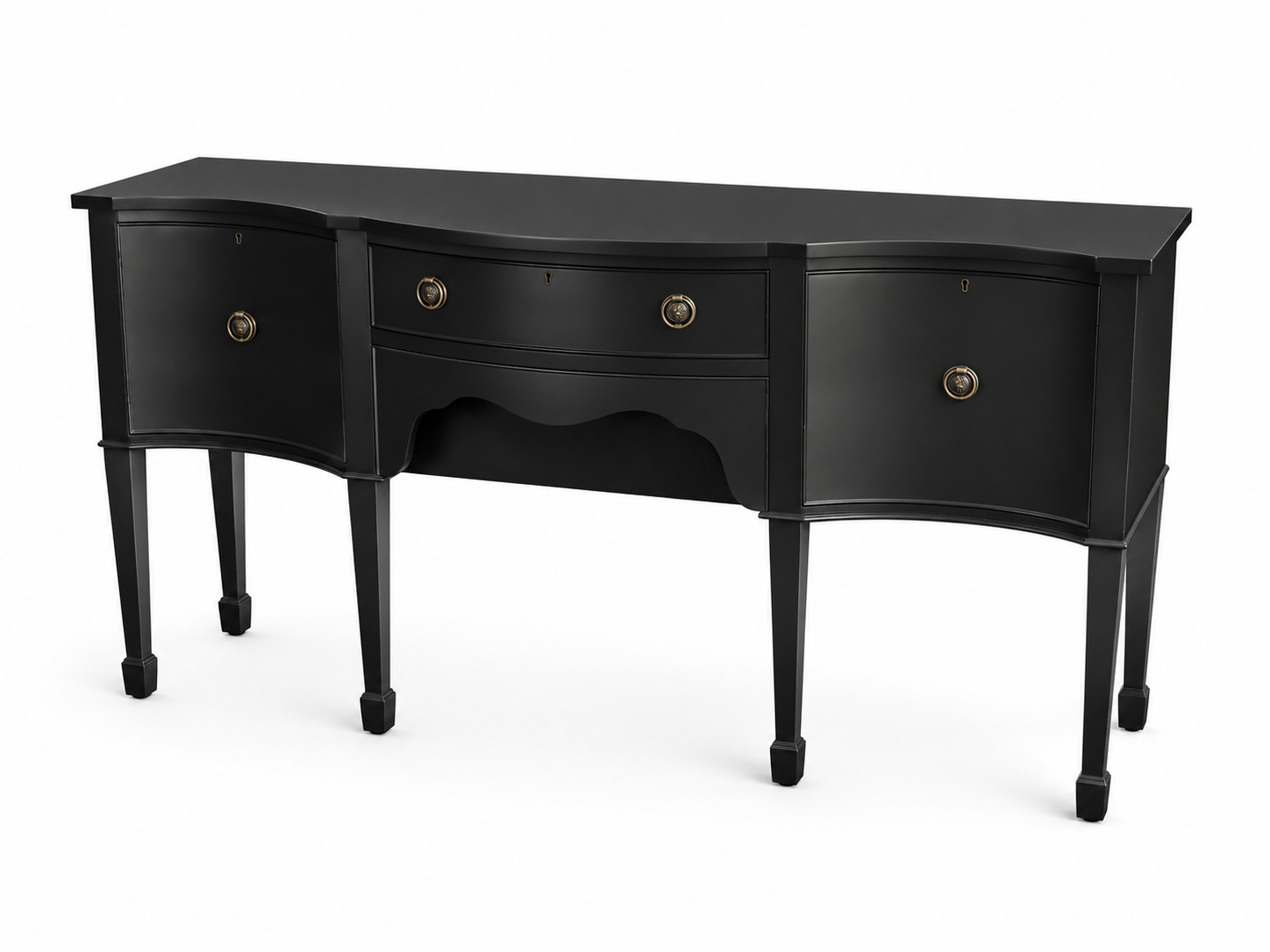Black Serpentine Sideboard | Elegant Curved Sideboard Cabinet