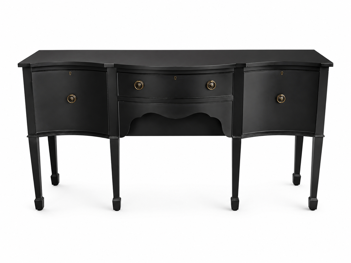 Black Serpentine Sideboard | Elegant Curved Sideboard Cabinet
