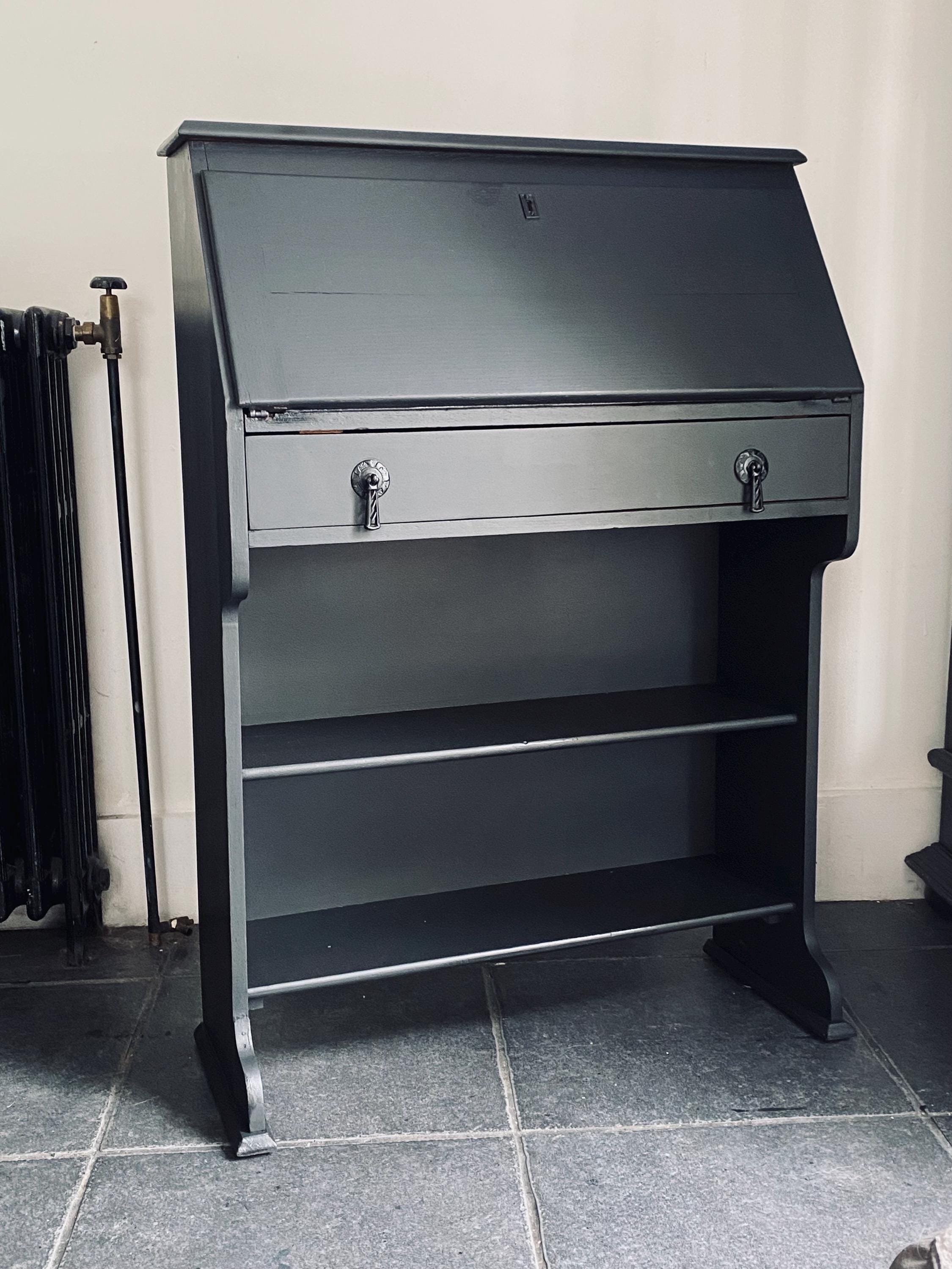 Antique Slim bureau desk , with bookcase,