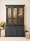 Dark Blue Glass Display Cabinet