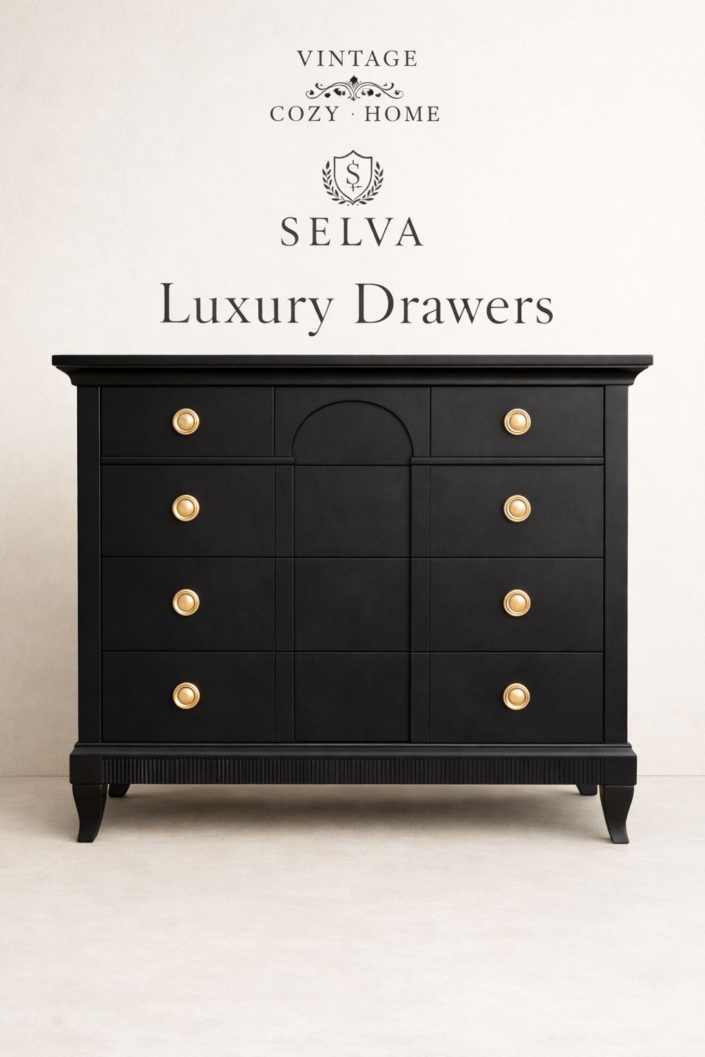Selva Black Chest of Drawers | Luxury Italian Chest of Drawers
