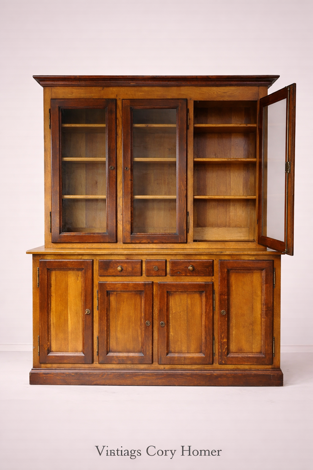 Large Statement Piece Oak Kitchen Dresser Cabinet Farmhouse Display Cabinet Hutch