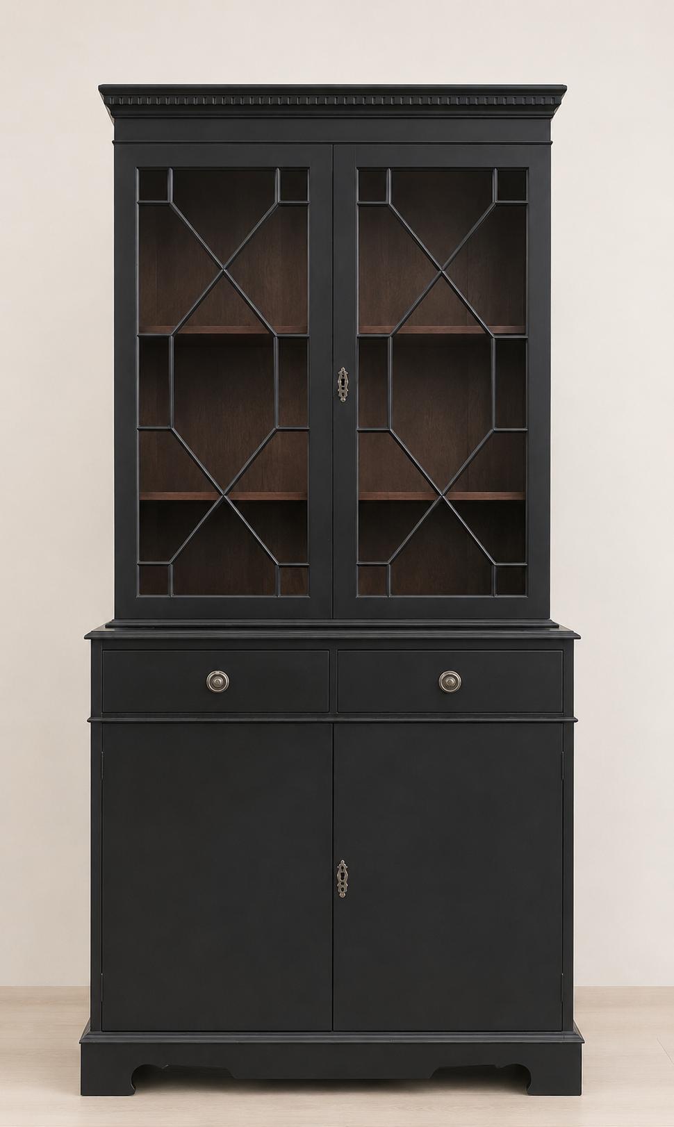 Vintage Black Regency Style Cabinet