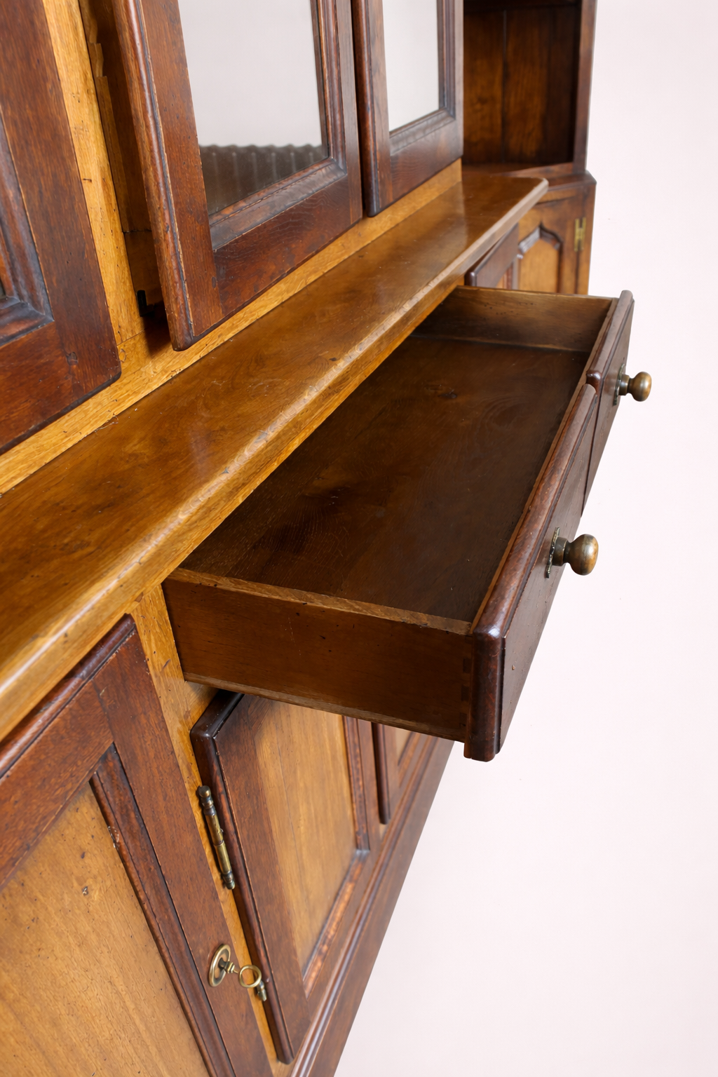 Large Statement Piece Oak Kitchen Dresser Cabinet Farmhouse Display Cabinet Hutch