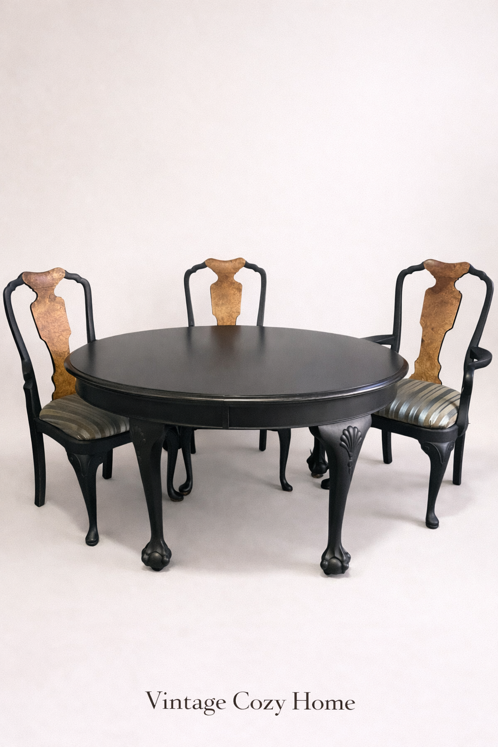 Antique Dining Table & Chairs | Ball & Claw Feet | Solid Wood | Vintage Cozy Home