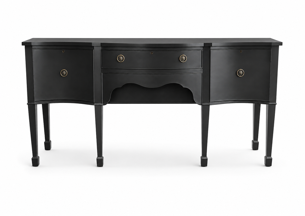 Black Serpentine Sideboard | Elegant Curved Sideboard Cabinet