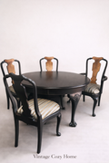 Antique Dining Table & Chairs | Ball & Claw Feet | Solid Wood | Vintage Cozy Home