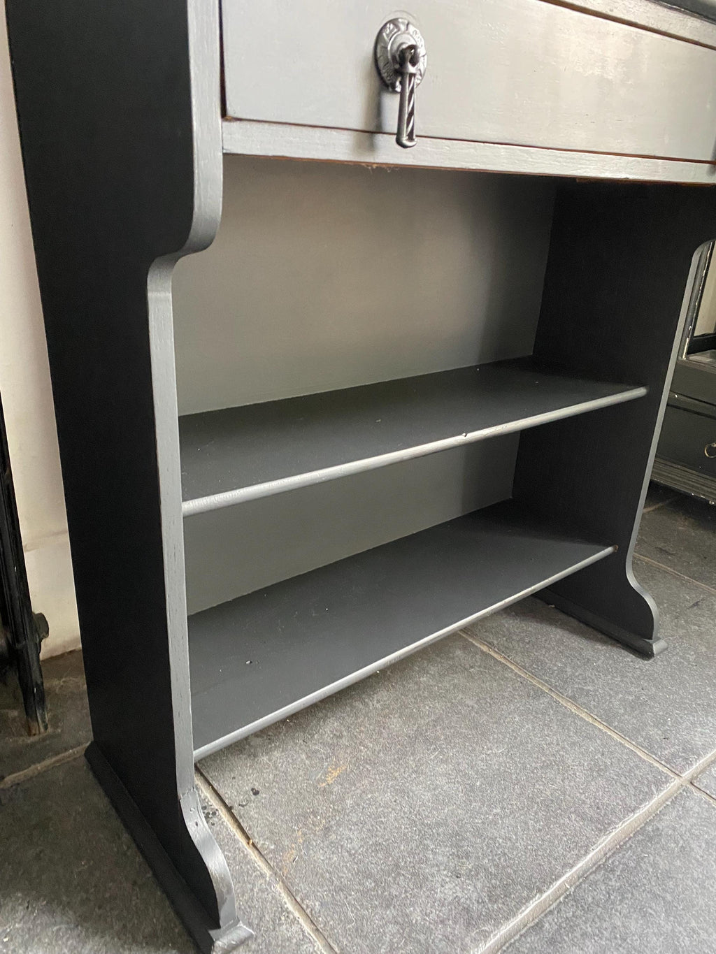 Antique Slim bureau desk , with bookcase,