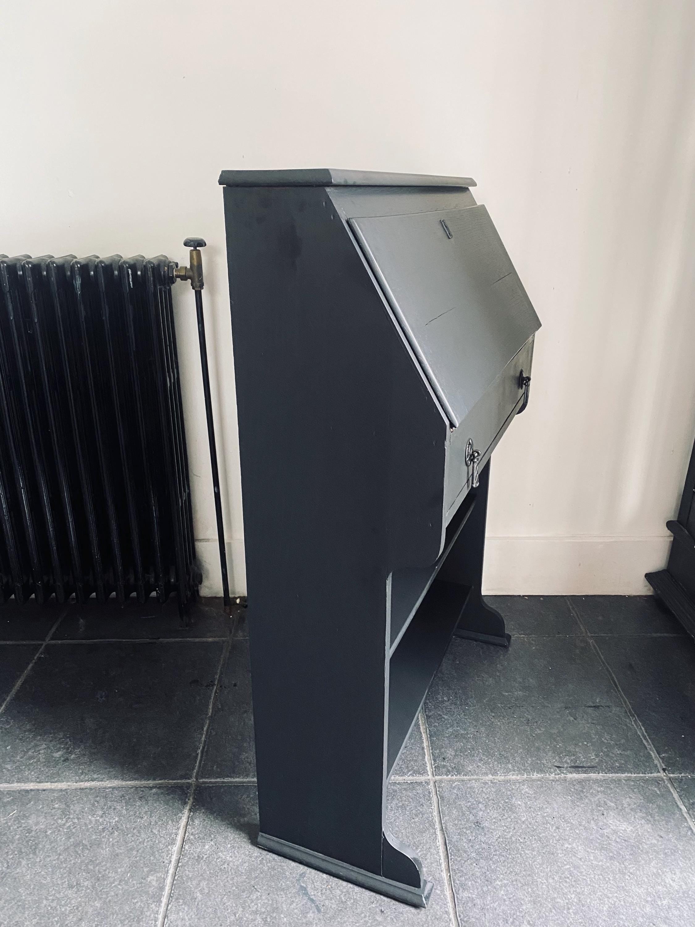 Antique Slim bureau desk , with bookcase,